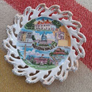 Vintage Japan Washington D.C. Souvenir Decorative Porcelain Plate 5" Wall Hangin